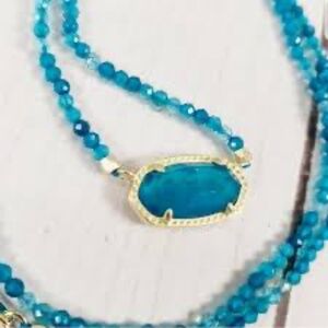 Kendra Scott RARE Elisa Beaded Necklace in Turquoise Magnesite